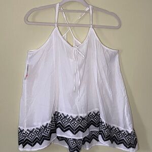 Old Navy Crisscross Back White and Black light weight Tank Top